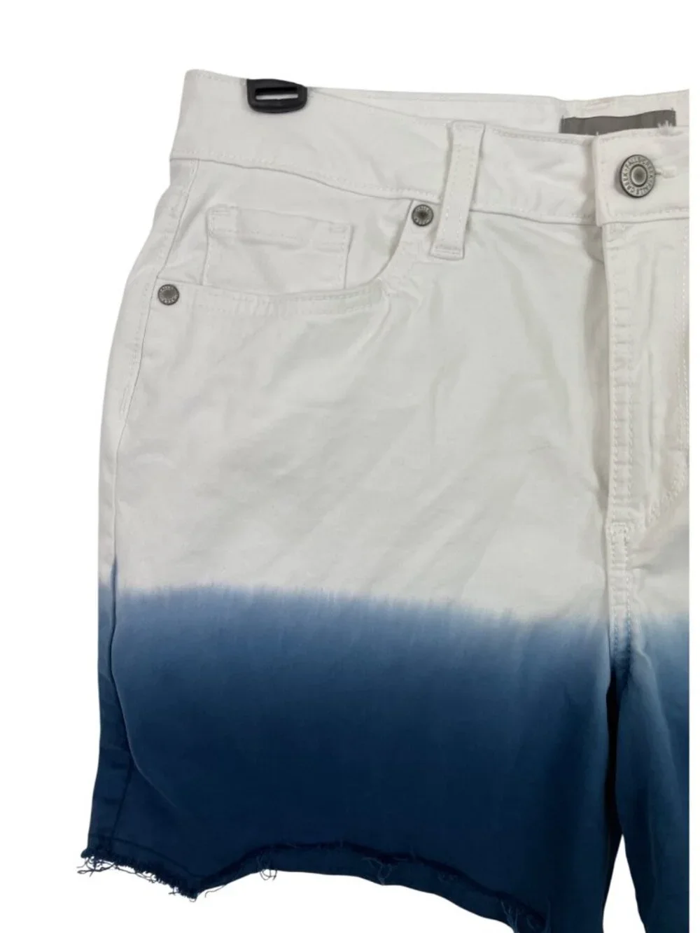 Falls Creek White Blue Ombre Cutoff Jean Shorts Womens Size 8 - Picture 3 of 8